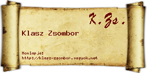 Klasz Zsombor névjegykártya